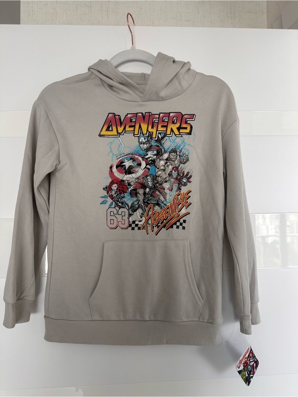 Marvel Avengers Graphic Crewneck Hoodie - Light Gray